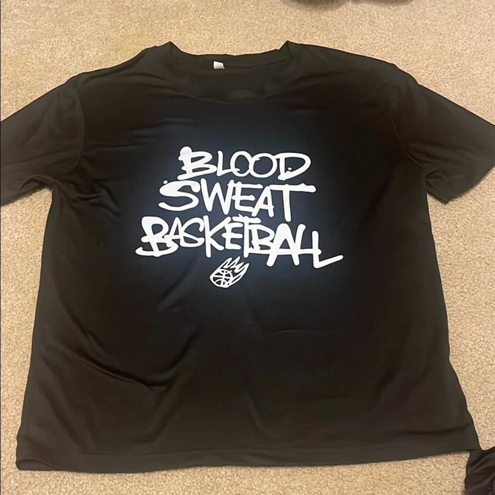 Black Graphic T-Shirt with White Print